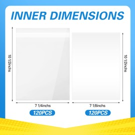 240 Pieces Current Comic Book Bags and Boards Transparent Comic Book Storage Reusable Clear Comic Book Boards Magazine Book Protector for 7 1/4 x 10 1/2 Inches Regular Comics Protection Supplies