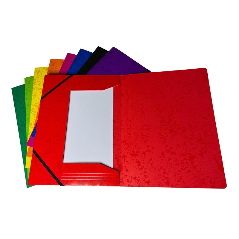 Pack of 12 A4 Blue Card 3 Flap Folders with
