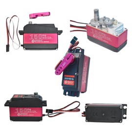 HiRCgo DS51150 150KG Digital RC Servo 12V High Volge Large Torque Full Metal Gear Steering Servo with 18T Servo Arm for 1:5 Scale Baja RC Car Crawler Buggy Trgguy Robot Truck Boat 270 Degree