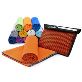 gipfelsport Microfibre towel | Microfibre bath towel, travel towel, beach towel | Quick-drying, ultra-light, space-saving | Orange | XL(180x80cm)
