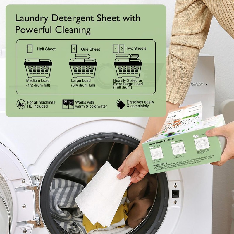 Orighty Laundry Detergent Sheets, 60 Count, Fresh Linen Scent, Eco-Friendly,