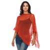 SHU-SHI - Women's Poncho Top with Ruffles - Transparent -