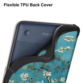 Vakarey Ultra Thin with Automatic Wake/Sleep Case for Tolino Shine Color/Shine 4/Shine 5/Kobo Clara 2e/Clara BW/Clara Colour Case with Hand Strap, Flower