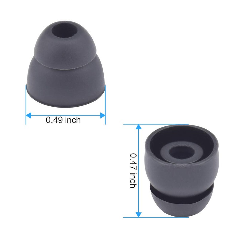 10pcs Double Flange Earbuds Replacement Tips Eargels Silicone Ear Tips