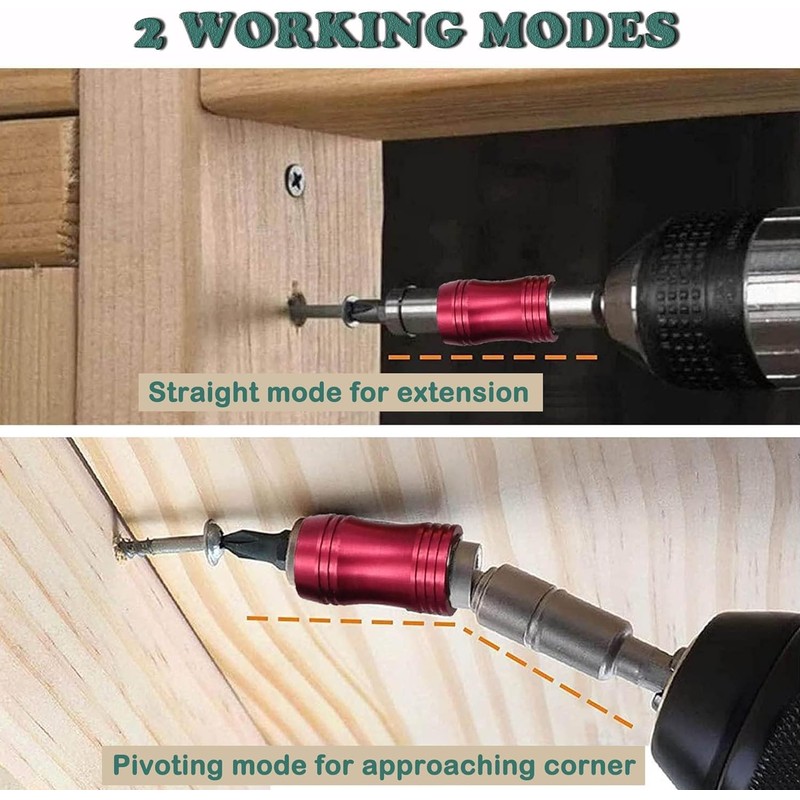 KEWAYO 4PcsMagnetic Pivot Drill Bit Holder, 1/4" Quick Release Magnetic