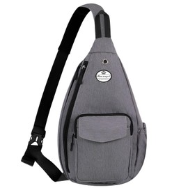 HUA ANGEL Stylish Chest Bag Crossbody Bag Lightweight Floral Pattern Backpack Women's Waterproof Small Sling Bag Chest Bag Shoulder Bag Women's with Bottle Compartment for Travel Sporty Hiking, gray,