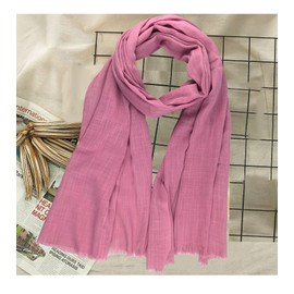 Canxiaoba Women's Cotton Scarves Lady Light Soft Fashion Solid Scarf Wrap Shawl（Skin red）