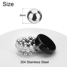 sourcing map 50 Pcs 9 mm Bearing Balls 304 Stainless Steel Ball G100 Precision Balls