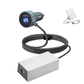 Terapaton LED Car Charger Step-Up Converter for Starlink Mini, DC Power Adapter with Dual USB-A/USB-C Ports | 12-36V Input, LED Display, 60M/200FT Extended Range for RV, Truck, Boat & Outdoor