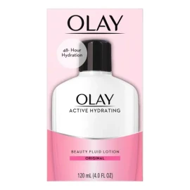 Olay Active Hydrating Beauty Fluid Lotion Original 120 ml | Hidratante Ligero para Piel Suave y Radiante