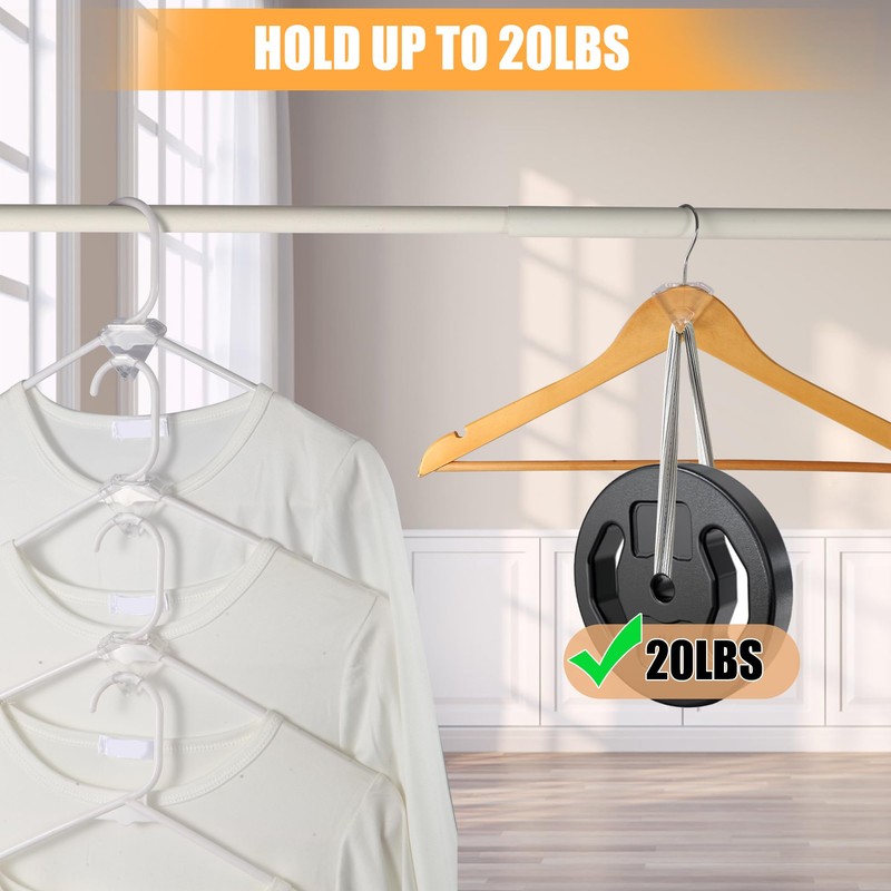 SLMT Space Saving Hanger Hooks 30 Pack, Clear Clothes Hanger