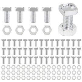 50 Sets Greenhouse Nuts and Bolts,Aluminium Greenhouse Hex Nuts and Square Head Bolts for Building Repairing Greenhouse Necessary Accessories