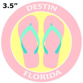 Athena Brands Flip Flops Destin Florida - Car Truck Window Bumper Graphics Sticker Decal - Surf Shack Pink