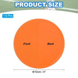 PATIKIL Spot Markers 4 Inch, 12 Pcs Non-Slip Floor Dots Agility Markers Flat Field Cones Poly Dots for Gym PE Speed Training Dance Soccer Basketball Sports, Orange