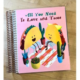 Handmade "All you Need is Love and Tacos"  Cover Set 4 use w/ Erin Condren Life Planner-