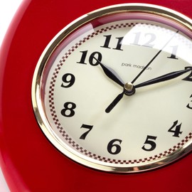 Park Madison Apple 9 Inch Quality Quartz Battery Operated 3 Dimensional Easy to Read Home/Office/Kitchen/Classroom/School Clock Classic Movement Red 13712