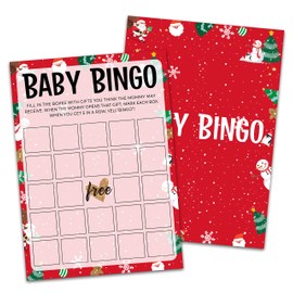 Huastatewolf Baby Shower Game Cards, Baby Bingo Game, Christmas Party Cards for Gender Neutral, Set of 30 Cards(Chris006)