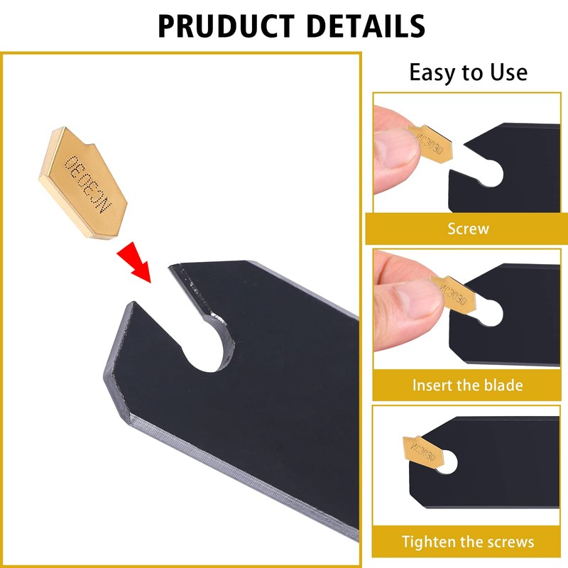 VerRich Lathe Parting tool,Lathe Cut Off Tool SPB326 with 10pcs