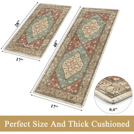 Pauwer Anti Fatigue Kitchen Mat Set of 2 Non Slip Kitchen Mats for Floor Cushioned Kitchen Rugs Comfort Standing Mat Farmhouse Waterproof PVC Foam Kitchen Floor Mat Runner