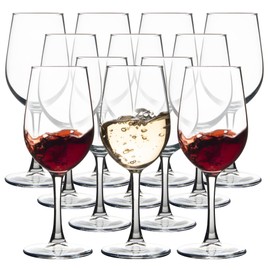 Wine Glasses Set of 12, 12oz Red/White Wine Glass Set, Clear Stemmed Wine Glasses Fit for Wine Tasting, Wedding, Birthday and Home