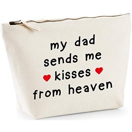 Hippowarehouse My Dad sends me kisses from heaven printed make up cosmetic wash bag 18x19x9cm
