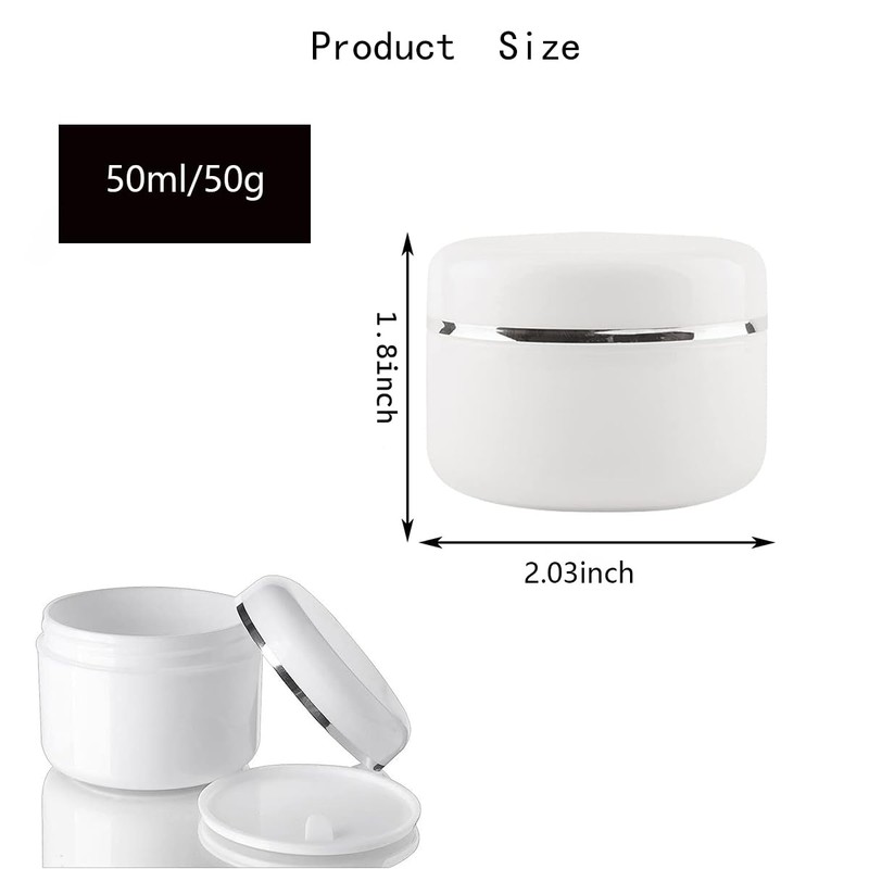 HUATEEN 12 x White Empty Jars, Plastic Sample Container, Round