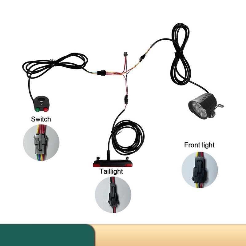 Electric Bike QD168 Front Light DR001 Rear Light Set with