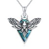 CUPENDA Moth Necklace Sterling Silver Death Skull Moth Pendant Necklace