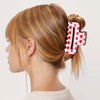 Valentines Hair Clips Red Heart Hair Claw Clips Large Rectangle