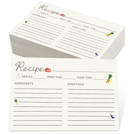 JOETMAE 50PCS Vegetable Illustrations Recipe Cards,4x6 In Double Sided Cards,Blank Cardstock for Cooking,Kitchen Diaries Banquet Preparation, Bridal Shower, Baby Shower, Christmas and Holiday