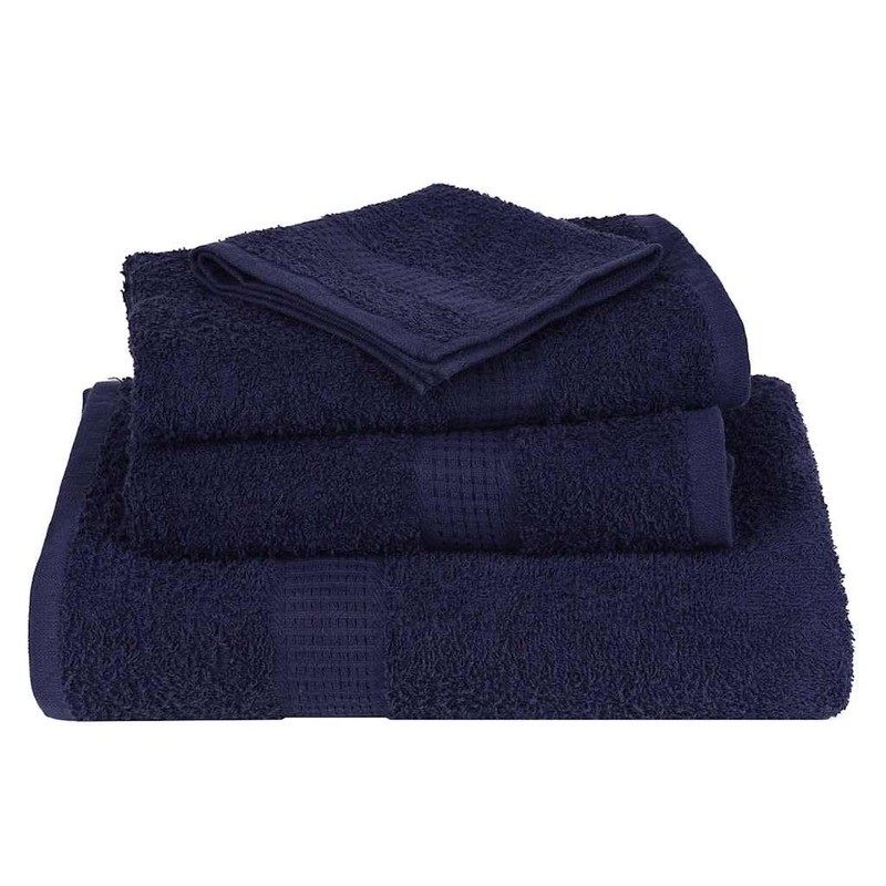 vidaXL Flannel Set of 4 Navy Blue 30 x 30