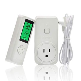 SENSTREE Wireless Thermostat Outlet, Temperature Control Outlet Heating and Cooling Remote Control and Plug-in Receiver, Over 300 Feet Range, with 6 Feet NTC Temperature Probe (Outlet Detection Temperature)
