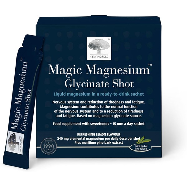 New Nordic Magic Magnesium Glycinate Shot, 2-Week Supply, Fast-Acting Liquid