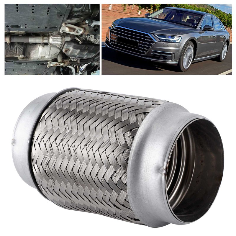 Auto Stainless Steel Exhaust Flexible Pipe Repairing Replacement Tube 150x76mm/6x3in