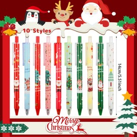 SULOLI Pack of 30 Christmas Ballpoint Pens 0.5 mm, Christmas Writing Retractable Ballpoint Pens for Students Children Christmas Party Gifts Bag Fillers