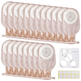 Pack of 20 Colostomy Bags: One Piece Ostomy Bag for Women and Men, Disposable Ostomy Bag, One Piece Drainable Ostomy Bag for Ileostomy Care, 15 mm - 65 mm Cuttable Housing