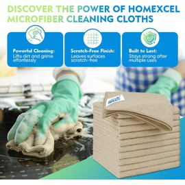 HOMEXCEL Brown Microfiber Cleaning Cloth 6 Pack 12.5 x 12.5 inch Microfiber Towels for Cars Ultra Absorbent Car Washing Cloth Lint Free Streak Free