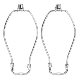 YOKIVE 8 Inch Lamp Harp, 2 Set Detachable Lamp Shade Holder with 3/8 Standard Saddle and Lamp Shade Finial Heavy Duty Lamp Shade Bracket for Table Lamp Floor Standing Lamps, Chrome