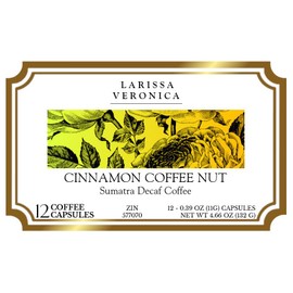Cinnamon Coffee Nut Sumatra Decaf Coffee (Single Serve K-Cup Pods) (Gourmet, Naturally Flavored, Whole Coffee Beans) (12 pods, ZIN: 577070) - 2 Pack