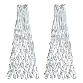 Sanung 2PCS White Basketball Net 12 Loops 21 inch Professional Anti-Whip Basketball Net Replacement with Storage Pouch for Competition Standard Indoor Outdoor All-Weather Thick Mesh Nets