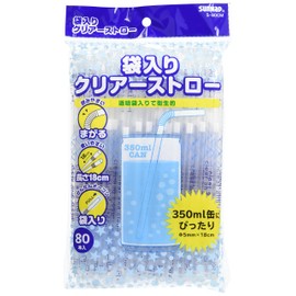Sunup Straws, Transparent, 1.0 x 5.9 x 9.6 inches (2.5 x 15 x 24.5 cm), Bag Included, Clear, S-80 Bottles