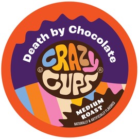 Crazy Cups Flavored Coffee for Keurig K-Cup Machines, Death By Chocolate, Hot or Iced Coffee, 80 Single Serve, Recyclable Pods(Pack of 1)