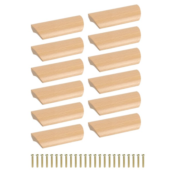 sourcing map 12Pcs Wood Drawer Pulls Handles, 64mm/2.52" Hole Spacing