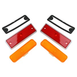 TELFAIR 4PCS Front & Rear Side Marker Lens Light Replacement for 1982-1987 El Camino Caballero