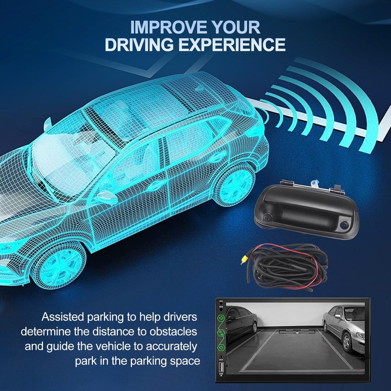 GRIZZLY AUTO Rear View Tailgate Handle Backup Camera Replacement for