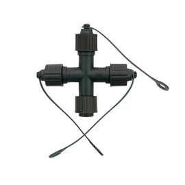 Hellum 555974 Cross Connector for Extendible System Professional Fairy Lights / 4 Outputs / Indoor & Outdoor / Green Cable