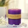 Extra Large 3 Wick Purple Pillar Candle, 6" x 6",