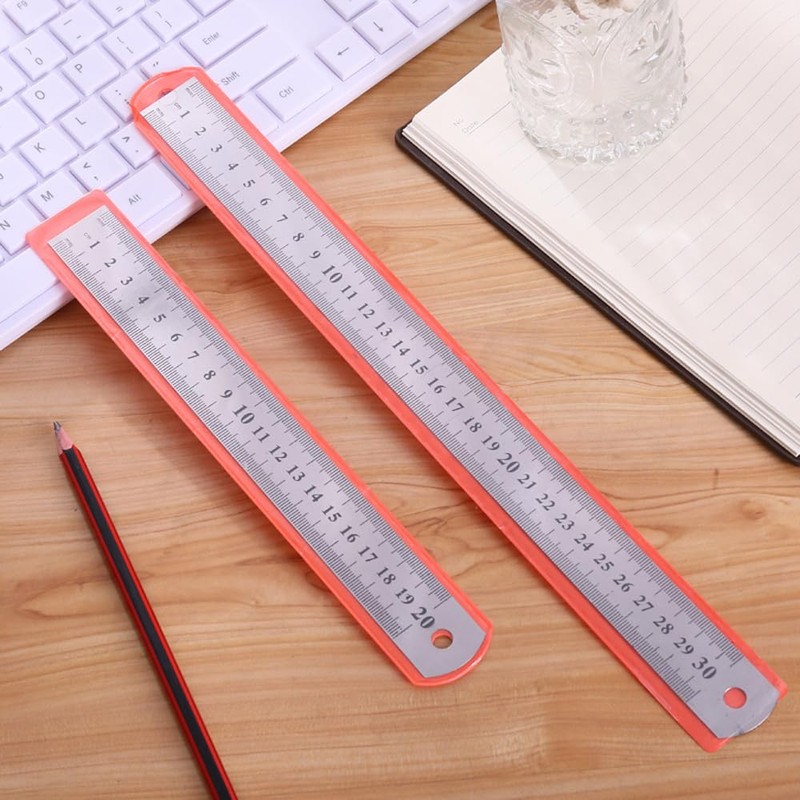 ZONADAH 5 Pcs Stainless Steel Measuring Tool 30cm Metric Metal