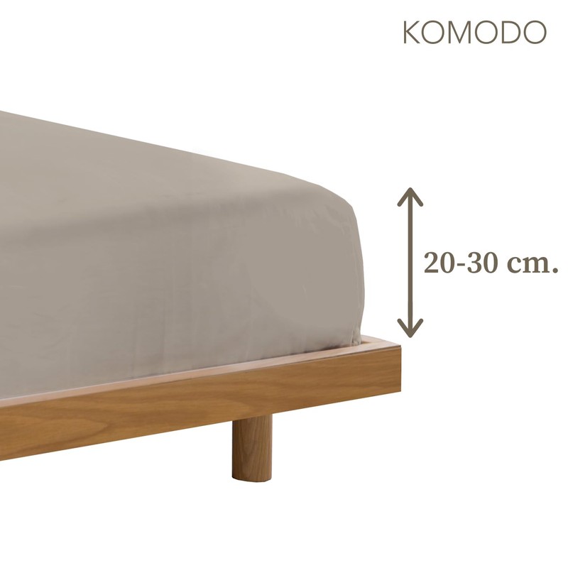 Komodo Fitted Sheet Single Bed Fitted Sheet with Corners Plain