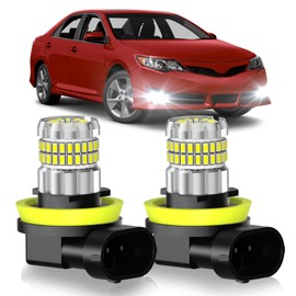 SENROBO Fit for Toyota Camry 2007-2014 Fog Light Bulbs or DRL, 13000LM Super Bright 360° Illumination H11/H8 Fog Lights, 6000K Cool White Upgraded 4014 Chips Fog Lamp, Pack of 2